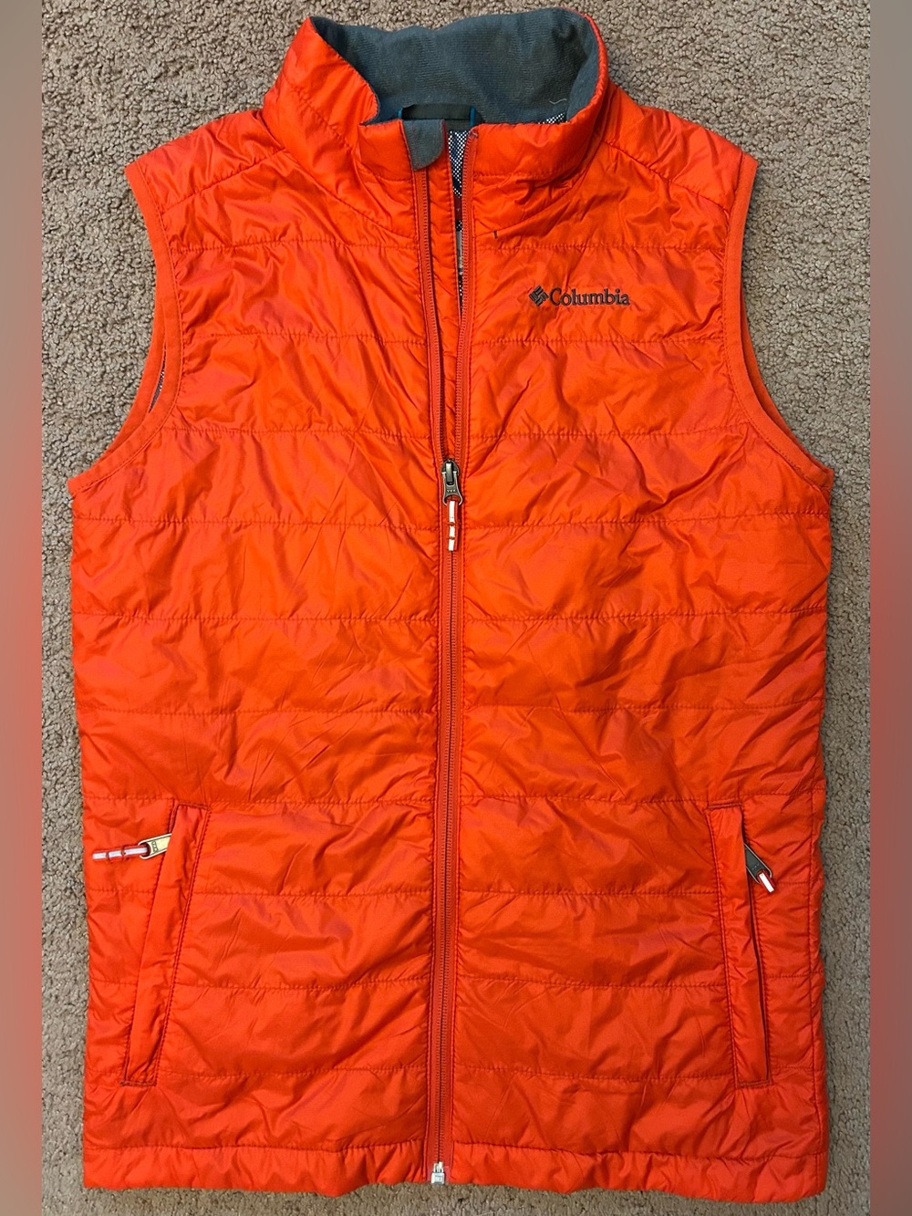 Columbia Omni Heat Reflective Thermal Orange Quilted Insulated Vest L